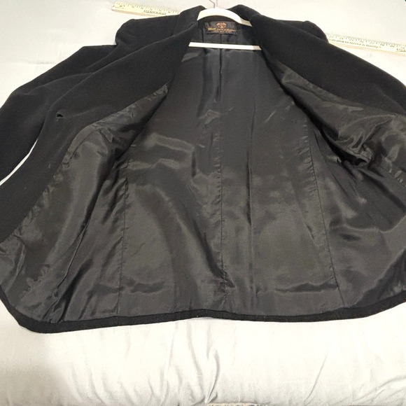 Vintage Wool and Cashmere One-Button Women's Blazer Black Sz Large - Picture 4 of 10